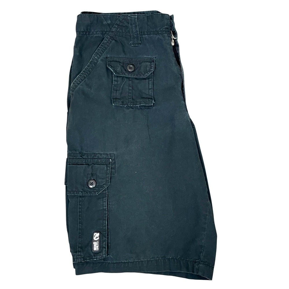 Ecko Unltd Mens Black Cargo Shorts 32 Y2K Streetwear Skater Baggy Hip Hop - Picture 9 of 14